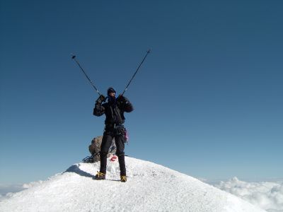 Hans Bräuner-Osborne on the summit of Mount Elbrus, Caucasus, Russia