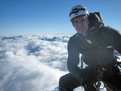 Hans on the summit of Mt. Aspiring